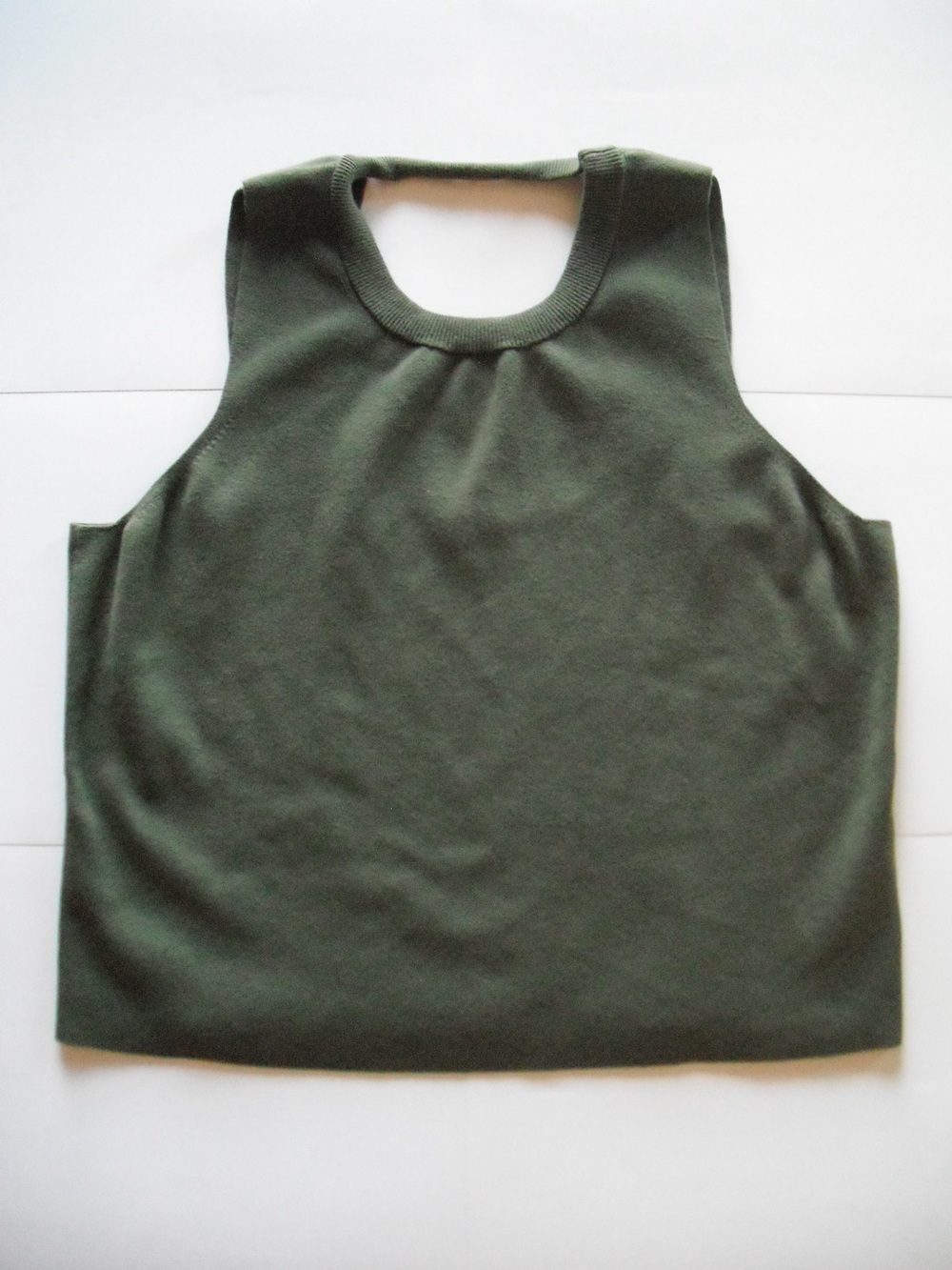 Olive Green Sleeveless Knit Top